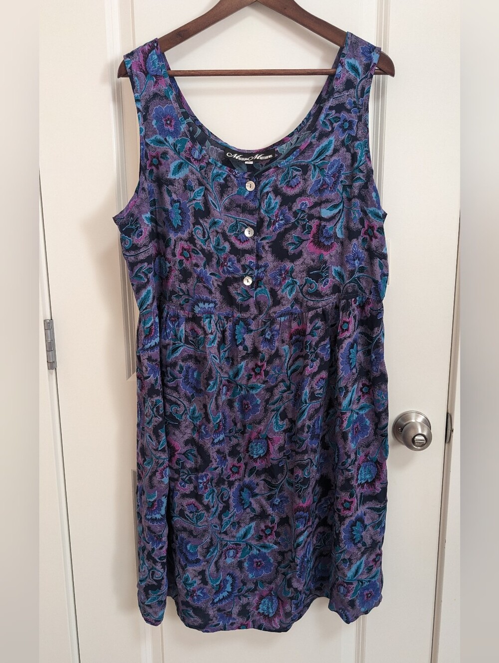 NWT 1990s Meghan Matthews Sleeveless Midi Sundress - Purple & Teal